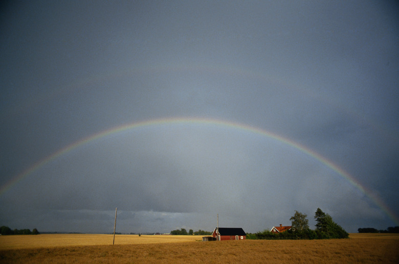 Rainbow over house