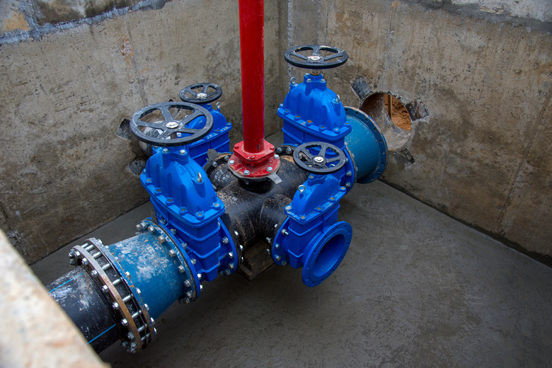 Gate valves in valve pit of the underground piping networks