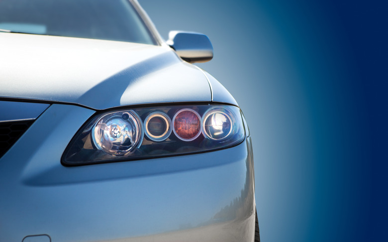 blue modern car closeup