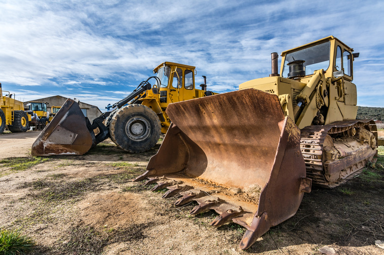 Fleet of excavator machines for rent or sale