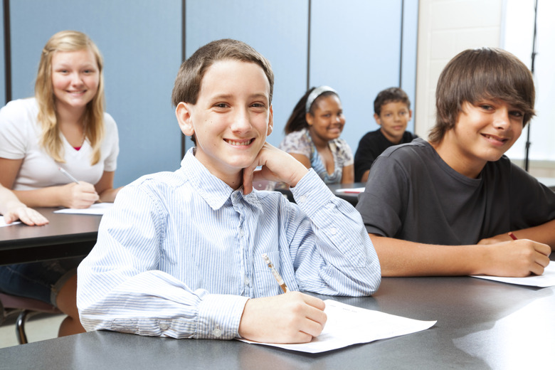 Boy in Middle School Class