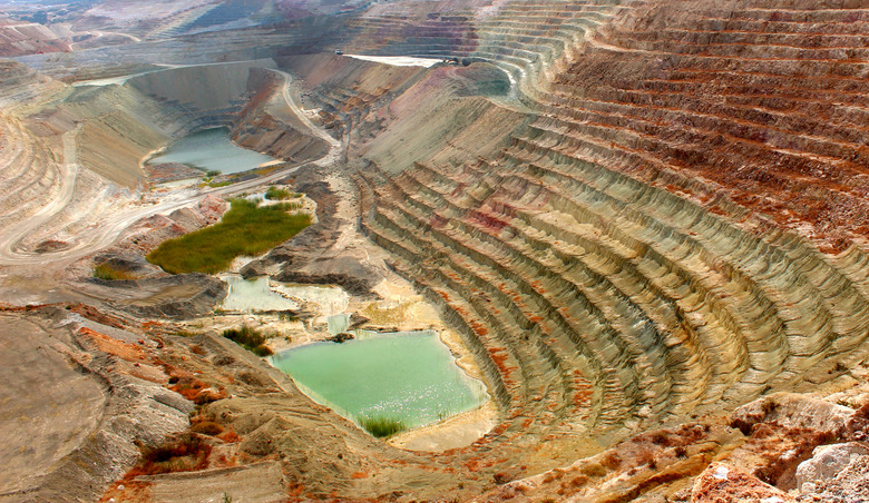 An open-pit sulfur mine