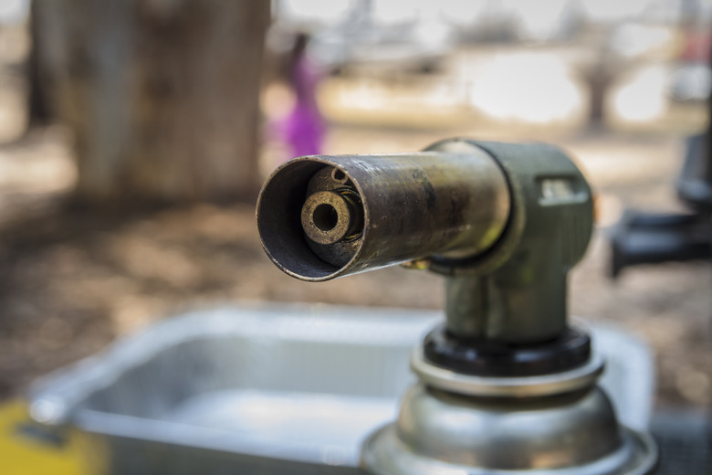 Closeup of manual gas burner