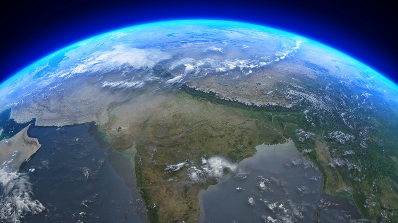 3D Rendering Earth From Space India Central Asia