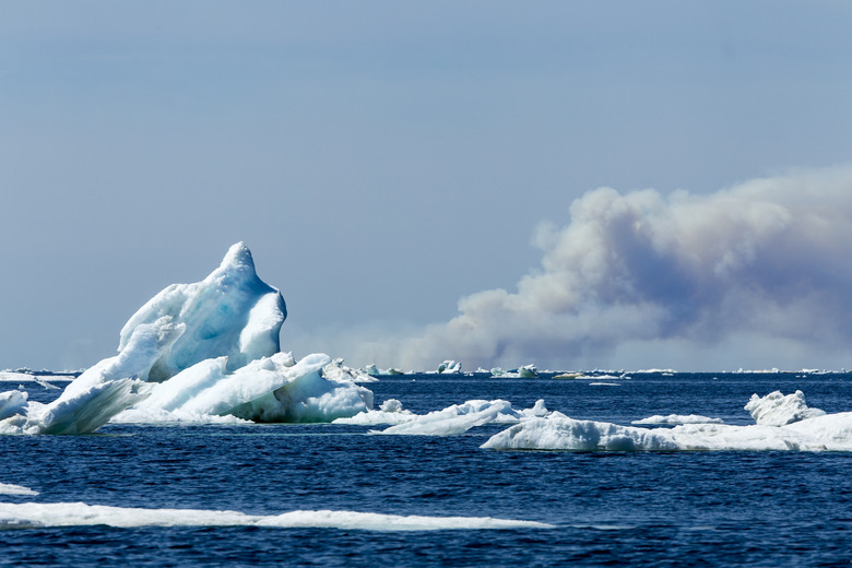 Forest Fire and Sea Ice, Hudson Bay, Canada