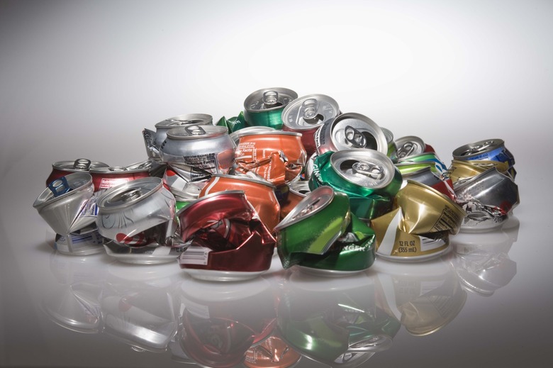 Crushed aluminum cans