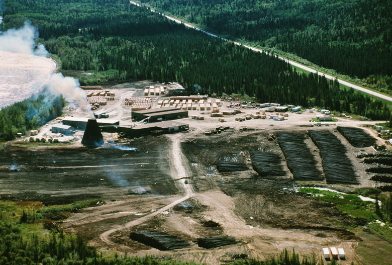 Aerial view of construction site