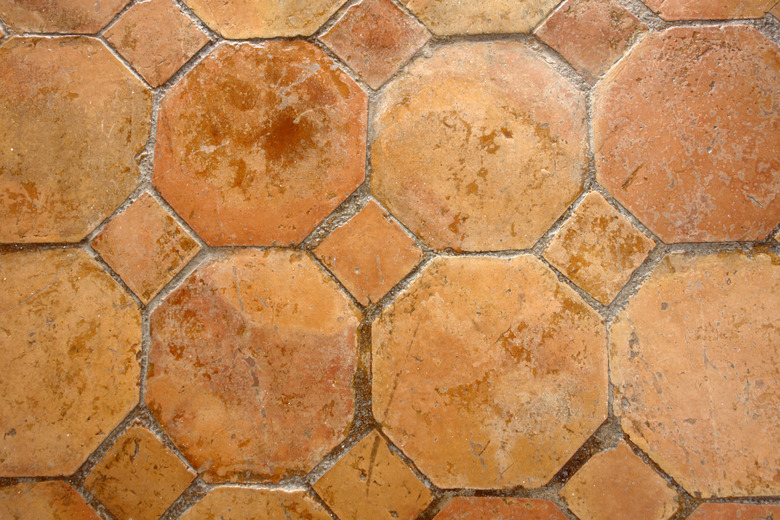 Mexican saltillo tiled floor background