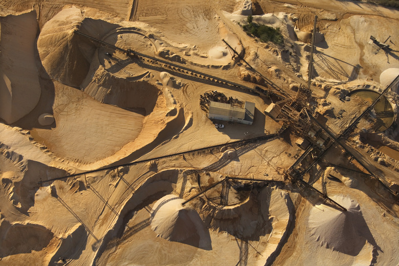 Aerial view of mining