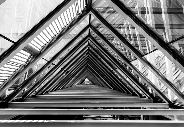 Diminishing View Of Glass Roof In Modern Building