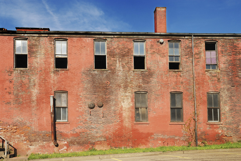 Abandoned red brick industrial building