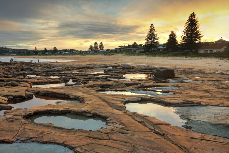 Geology Unusual teal rockpools at  North Avoca