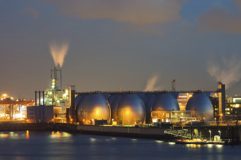 Industrial plant at night