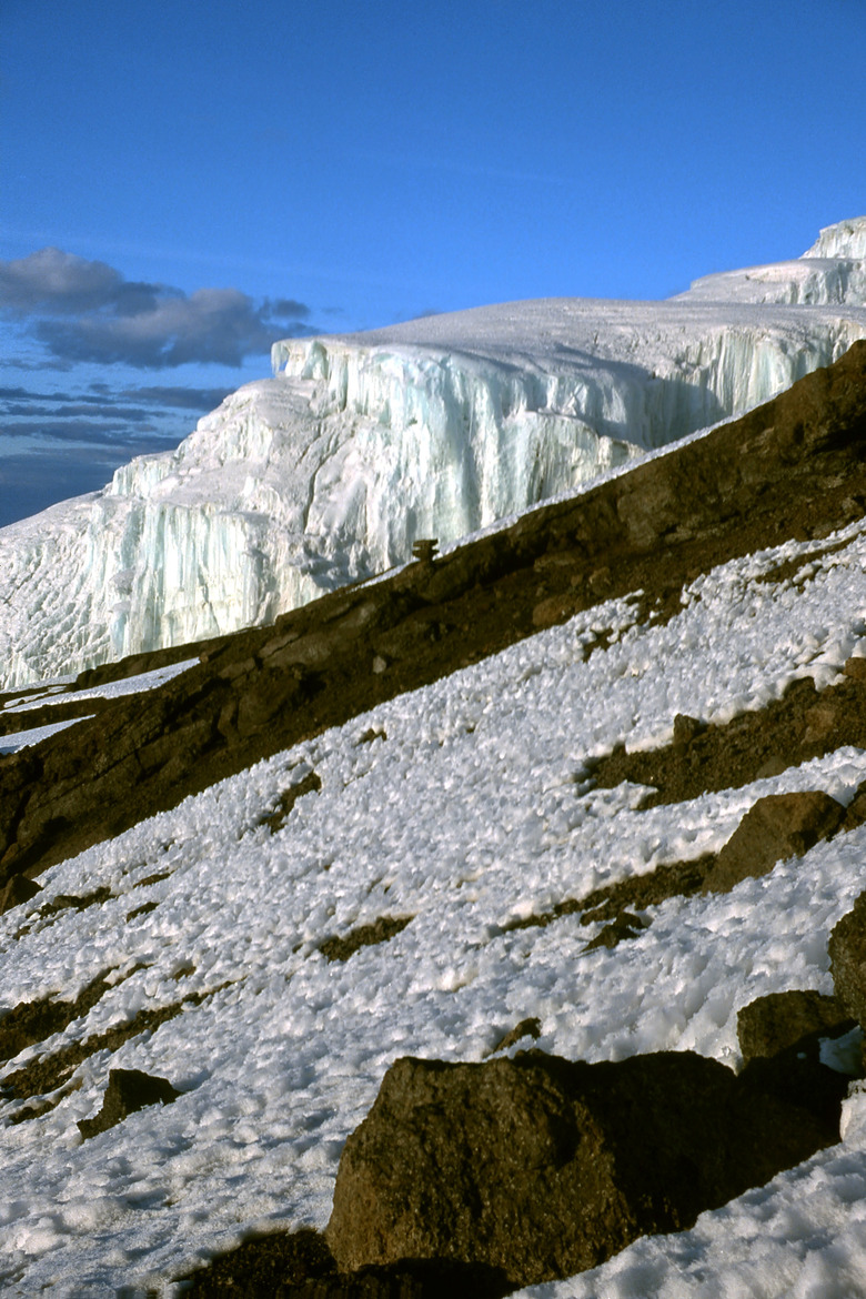 Glacier on Mount Kilimanjaro , Tanzania , Africa