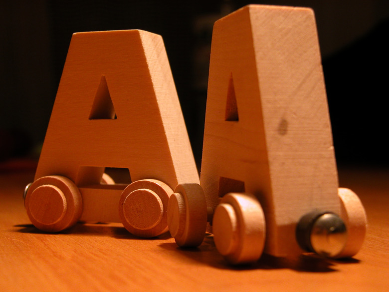 wooden letter train