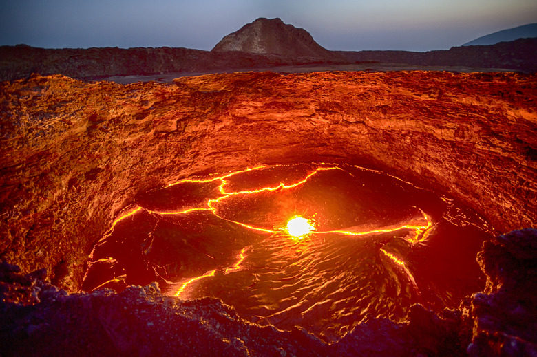 View into the lava lake of Erta Ale volcano, Ethiopia