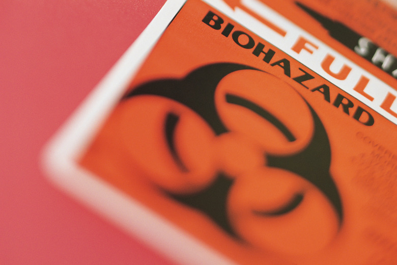 Close up of biohazard graphic