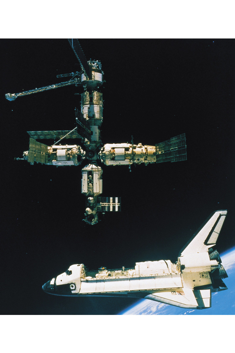 Space Shuttle Atlantis and space station