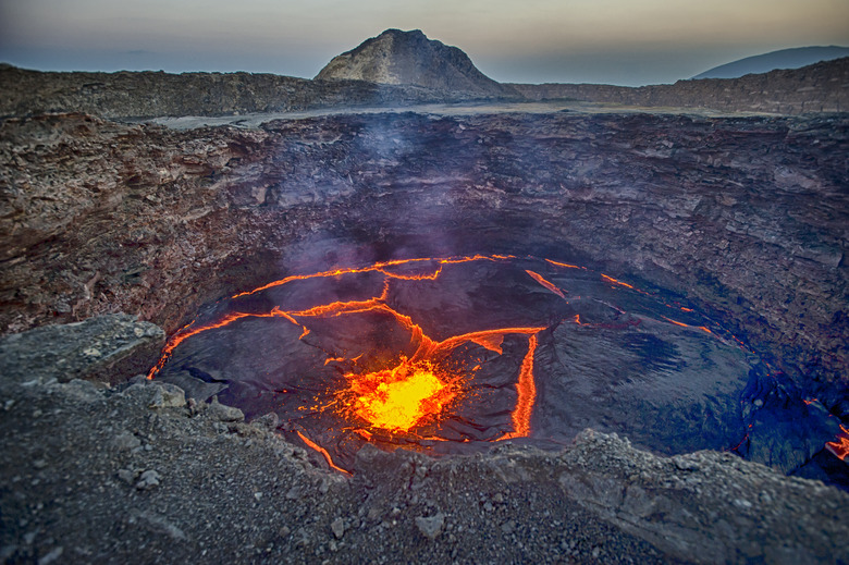 View into the lava lake of Erta Ale volcano, Ethiopia