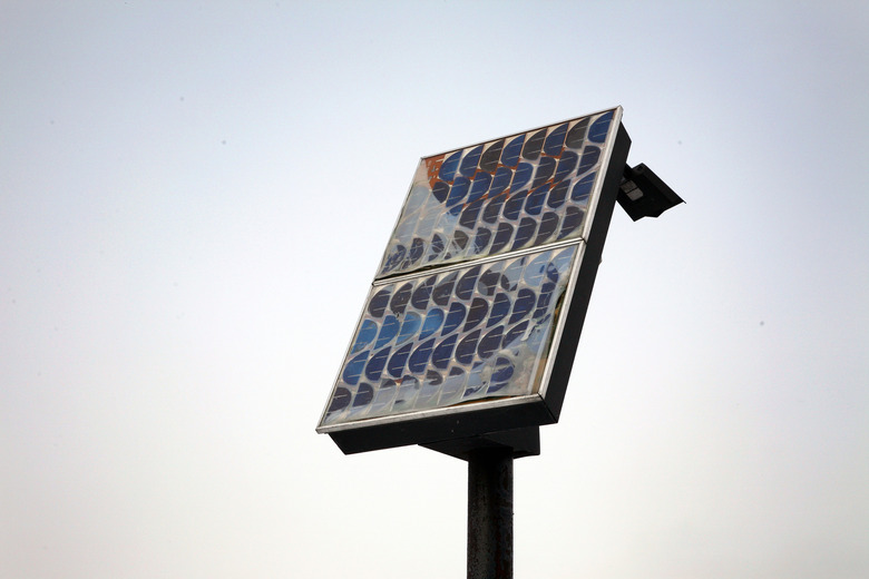 Solar panel on pole