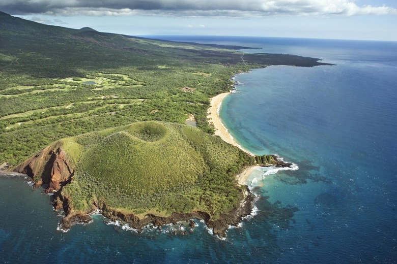 Aerial view of Hawaiian coastline